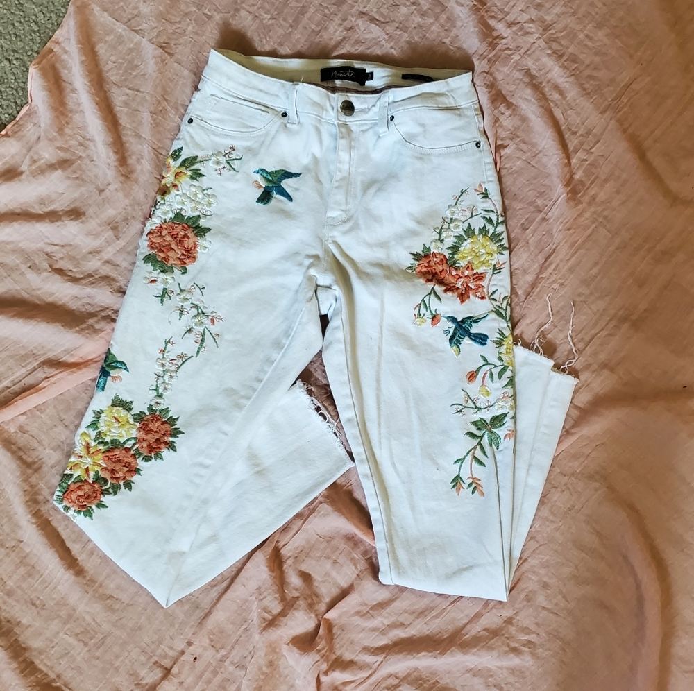 Nanette Lepore White Embroidered Ankle 6